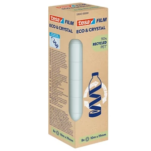 Ragasztószalag 19mmx10m irodai átlátszó újrahasznosított Tesa Eco &amp; Crystal 8db/doboz