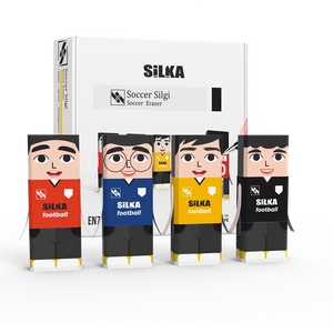 Radír, focisták, 20 db/display Silka