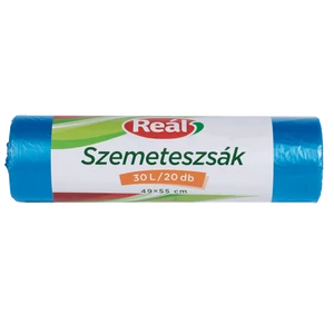 Szemeteszsák 30 liter 49 x 55 cm 20 db/tekercs Reál kék