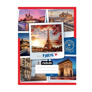 Nebulo A4 sima füzetcsomag, „ország–város” borítómintákkal, 12 darabos kiszerelés, rajzhoz és jegyzethez