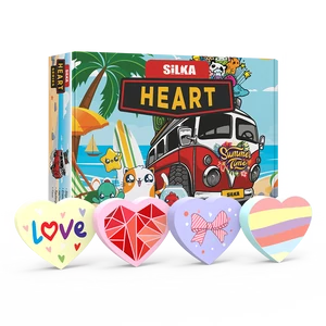 Radír, szív, 36 db/display, Silka