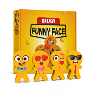 Radír, vicces arcok, 36 db/display, Silka