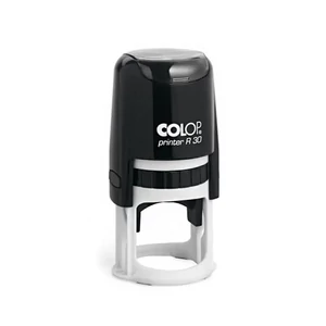 Colop Printer R30 bélyegző fekete ház kék párna kör lenyomat