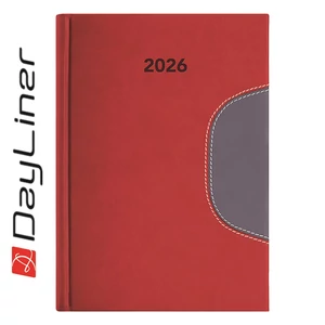 Határidőnapló Memphis B5 heti, fehér lapokkal piros-szürke Dayliner 2026.