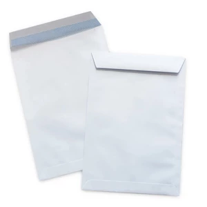 Fehér Bluering® TB/5 boríték, 176×250 mm, bélésnyomott belsővel, öntapadó zárással