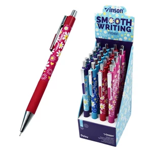Virágmintás nyomógombos golyóstoll, vegyes színekben Vinson Daisy 206