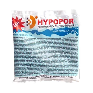 Hypopor fertőtlenítő por, 50 g-os kiszerelésben, vízben oldódó, sokoldalúan használható háztartási és intézményi higiéniai por