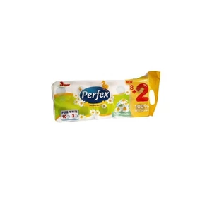 Toalettpapír 3 rétegű kistekercses 150 lap/tekercs 8+2 tekercs/csomag Boni Perfex DeLuxe kamillás