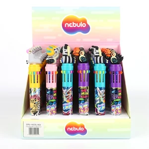 Golyóstoll 10színű, safari, 30 db/display Nebulo