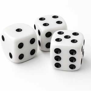 Dobókocka 15x15mm, műanyag, 3db/csomag, Nebulo