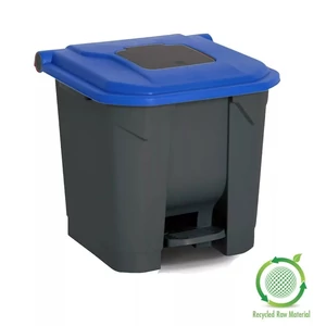 Szemeteskuka pedálos műanyag 30 literes antracit/kék UP225