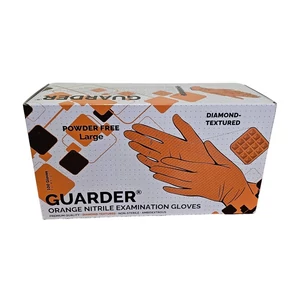 Gumikesztyű nitril púdermentes L 100 db/doboz Guarder®Orange Diamond Prémium