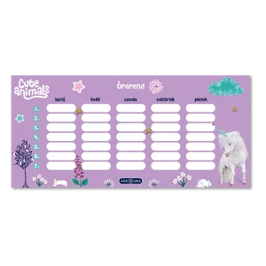 Órarend egylapos lányos, Ars Una UNICORN 25db/csomag