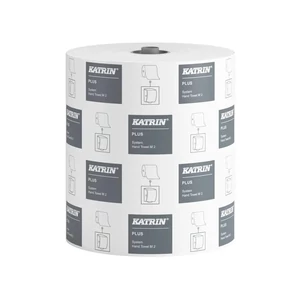 Kéztörlő 2 rétegű tekercses átmérő: 19 cm perforáció 6 tekercs/karton System Katrin_97449 fehér
