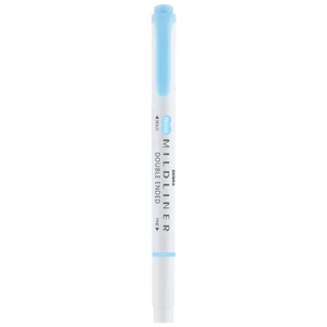 Szövegkiemelő 1,0/3,5 mm, kétvégű, Zebra Mildliner Fluorescent, kék