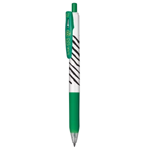 Zseléstoll 0,7 mm csíkos test, Zebra Sarasa Clip, zöld