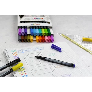 Rostirón, tűfilc készlet, 0,4 mm, Pentel Pointliner 6 klf. szín