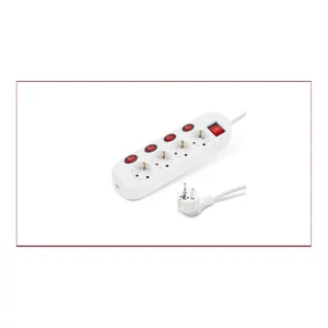 Elosztó négy csatlakozós 1,5m kábellel 4+1 kapcsolós asztali 16A max.