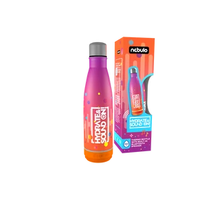 Palack, thermo, beépített bluetooth hangszóróval 460 ml rózsa-narancs, Nebulo