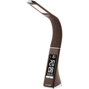 Asztali LED lámpa, kijelzős, 6W, 5000K, AVIDE, barna