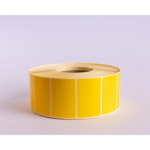 Etikett thermo 25x40mm, tekercses 2000 címke/tekercs citromsárga