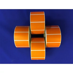 Etikett thermo 25x45mm, tekercses 1000 címke/tekercs narancs