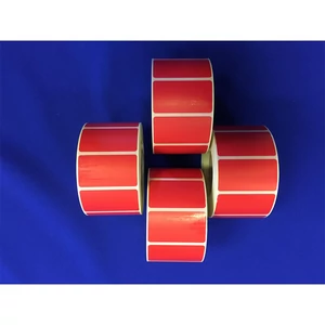 Etikett thermo 25x45mm, tekercses 1000 címke/tekercs piros