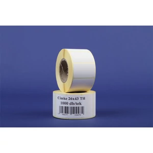 Etikett thermo 26x43mm, tekercses 1000 címke/tekercs
