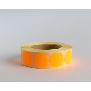 Etikett címke, 20mm, körcímke tekercses 1000 db/tekercs fluo narancs