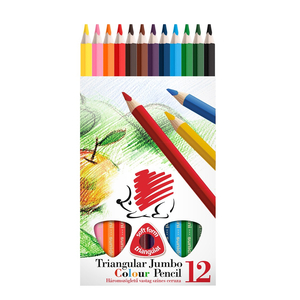 Színes ceruza készlet, háromszögletű vastag Süni Ico 12 klf. szín 