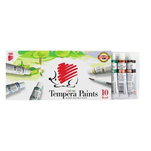 Süni ICO tempera készlet, 10 tubus x 16 ml, élénk színek iskolai és otthoni használatra