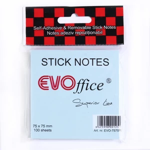Jegyzettömb öntapadó, 75x75mm, 100lap Evoffice, pastell kék