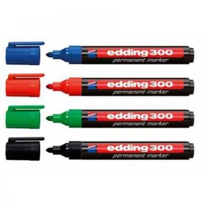 Edding 300 alkoholos, kerek hegyű kék marker, 1,5–3 mm vonalvastagsággal, tartós jelöléshez