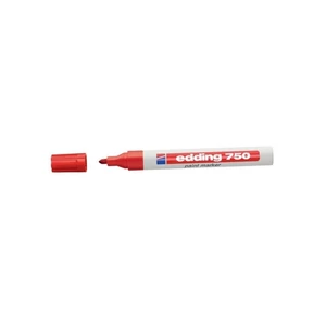 Edding 750 piros lakkmarker, 2–4 mm vastag, kerek heggyel, tartós festék alapú jelöléshez