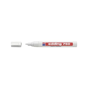 Edding 750 fehér lakkmarker kerek hegygel (2-4 mm), erős fedésű, tartós festék különféle sima felületekre