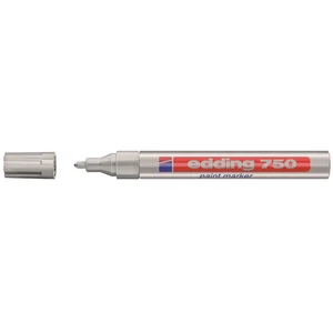 Ezüst színű Edding 750 lakkmarker 2–4 mm heggyel, tartós, fényes, fedő festékkel fémre, üvegre és sötét felületekre