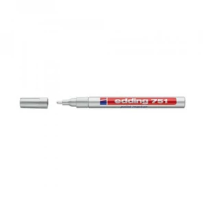 Edding 751 ezüst lakkmarker 1–2 mm – kerek hegyű festékmarker tartós feliratozáshoz és jelöléshez fémre, üvegre, műanyagra