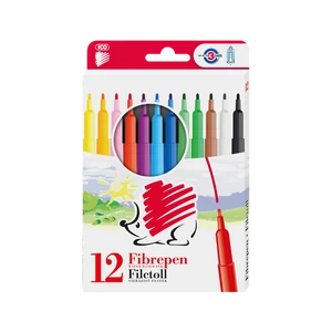 ICO Süni 300 vízbázisú rostirón filctollkészlet – 12 szín, vékony hegy, ergonómikus kialakítás, iskolai és kreatív használatra