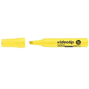 Sárga színű ICO Videotip szövegkiemelő 1–4 mm-es vágott heggyel, kényelmes fogású testtel tanuláshoz, irodai munkához és fontos sorok látványos kiemeléséhez