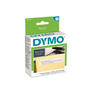 Etikett Dymo LW nyomtatóhoz eltávolítható 19x51mm, 500 db etikett/doboz, Original, fehér