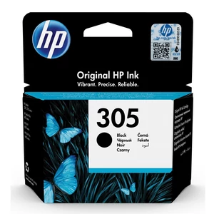HP 305 (3YM61AE) fekete ORIGINAL tintapatron – gyári HP black patron, éles fekete szövegnyomtatáshoz