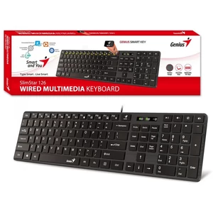 Vezetékes billentyűzet Genius SlimStar 126 fekete klasszikus PC billentyűzet