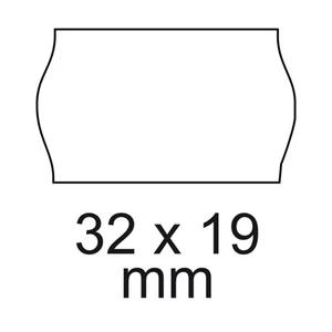 Árazószalag 32x19mm, stancolt 10 tekercs/csomag, fehér