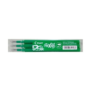Rollertoll betét golyóméret 0,7mm, 3 db/csom Pilot Frixion Ball/Clicker, írásszín zöld
