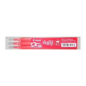 Rollertoll betét golyóméret 0,7mm, 3 db/csom Pilot Frixion Ball/Clicker, írásszín piros
