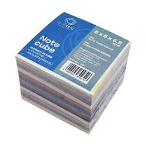 Bluering® színes kockatömb 8×8×6,5 cm – ragasztás nélküli jegyzetlap kocka gyors feljegyzésekhez