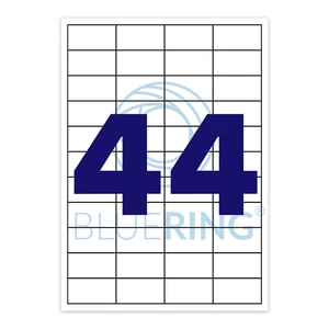 Etikett címke 48,5×25,4 mm Bluering® – 100 A4 lap, 44 címke/lap, öntapadó címkenyomtatáshoz