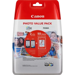 Canon PG-545XL fekete + CL-546XL színes eredeti tintapatron fotópapírral, multipack – PIXMA kompatibilis