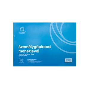 Személygépkocsi menetlevél 100lap,os A4, fekvő személygépkocsi D.GEPJ.36 Bluering®