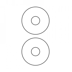 Etikett címke, CD-hez 117mm100 lap, 2 címke/lap 